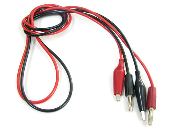 파워서플라이용 파워코드 1M(바나나잭+악어클립) 검정,빨간색 SET