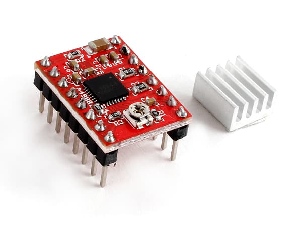 A4988 스텝 모터 드라이버 모듈 레드 RED (방열판 포함)